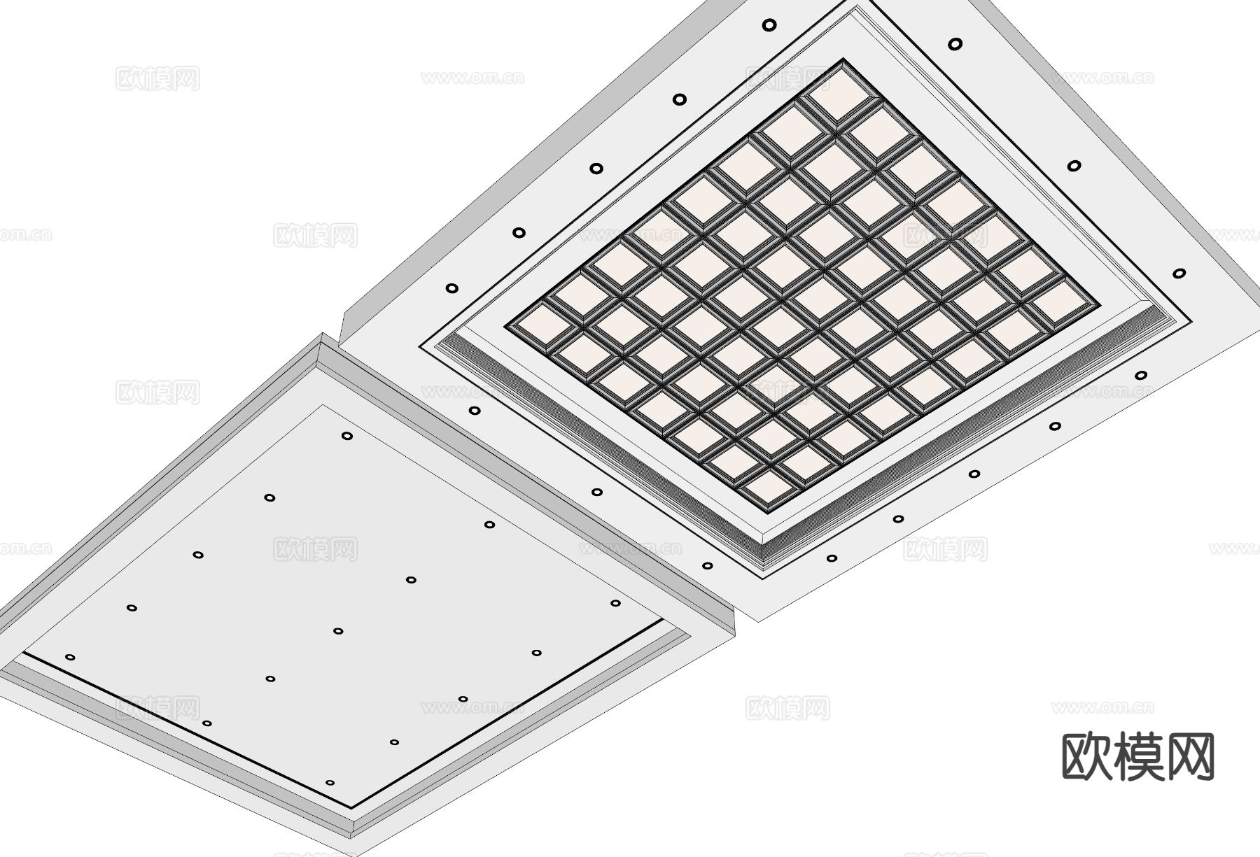 现代吊顶 简约吊顶 办公空间吊顶su模型