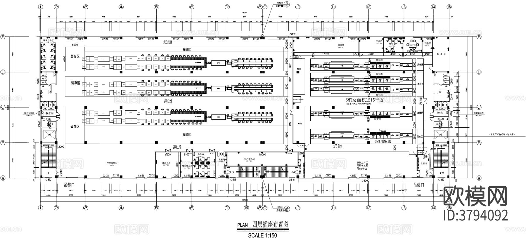 厂房生产流水线CAD施工图