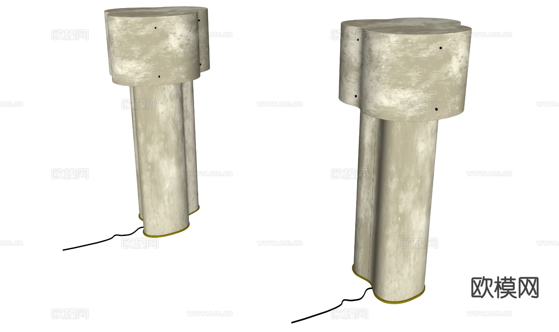 欧式落地灯 艺术落地灯su模型下载（渲染图1）