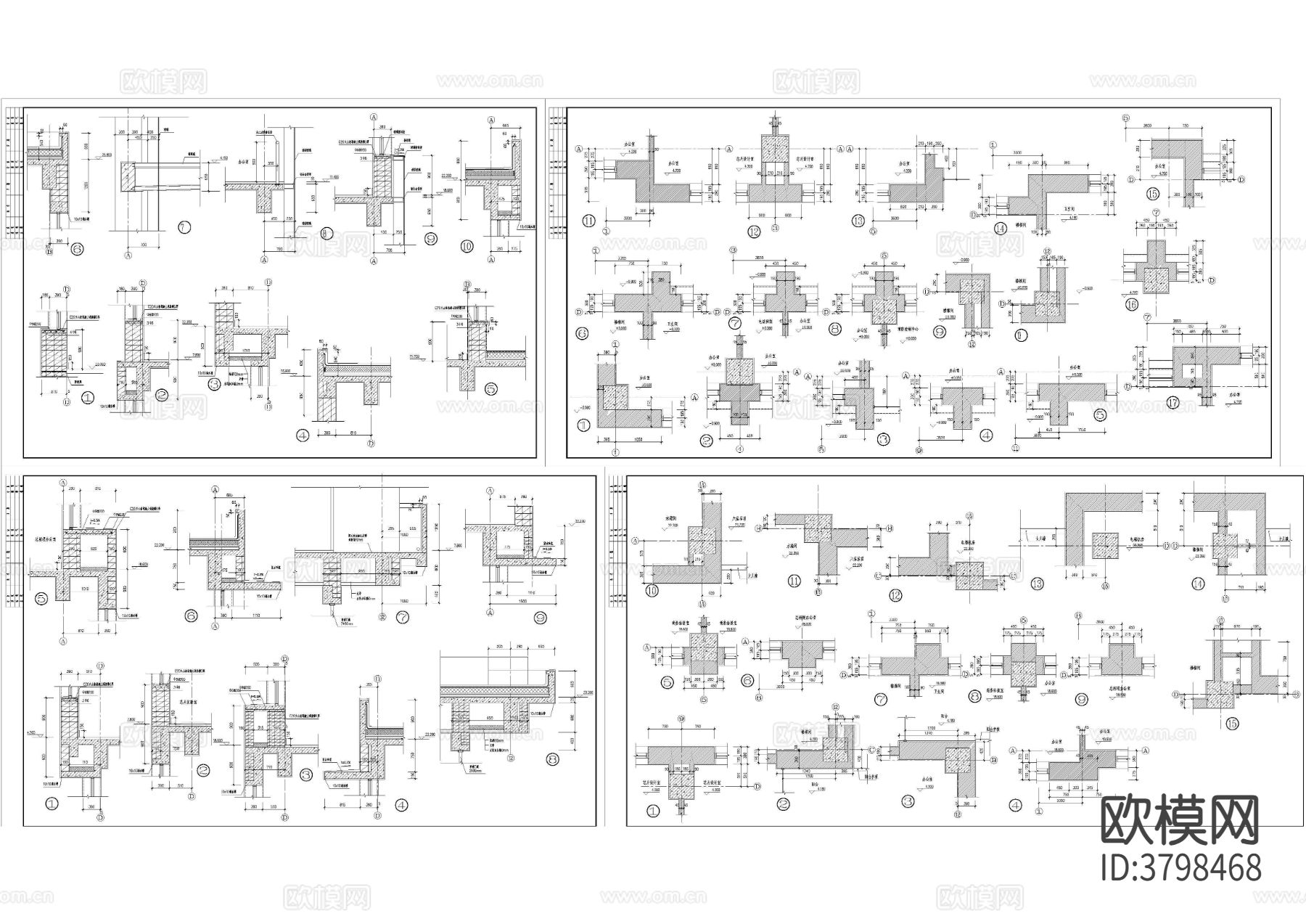 研发大楼建筑CAD施工图下载（渲染图1）