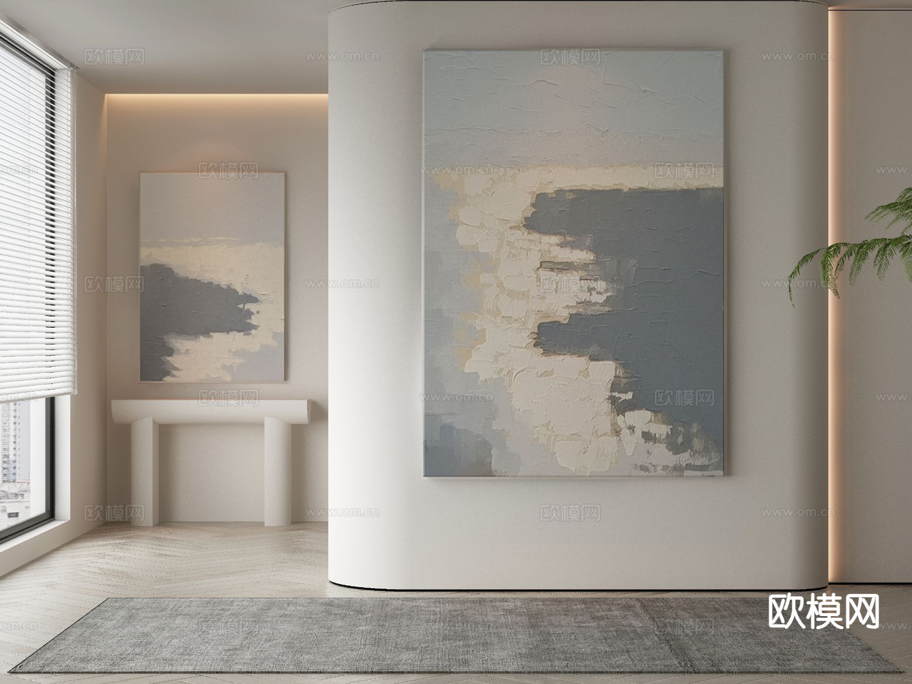 现代艺术画 肌理画 装饰画3d模型下载