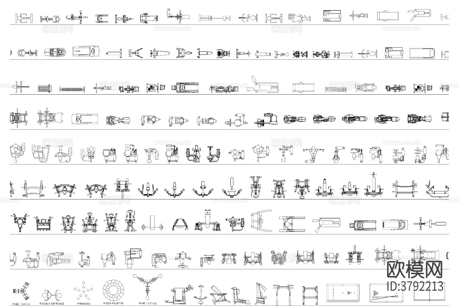 运动器材 健身器材CAD图库