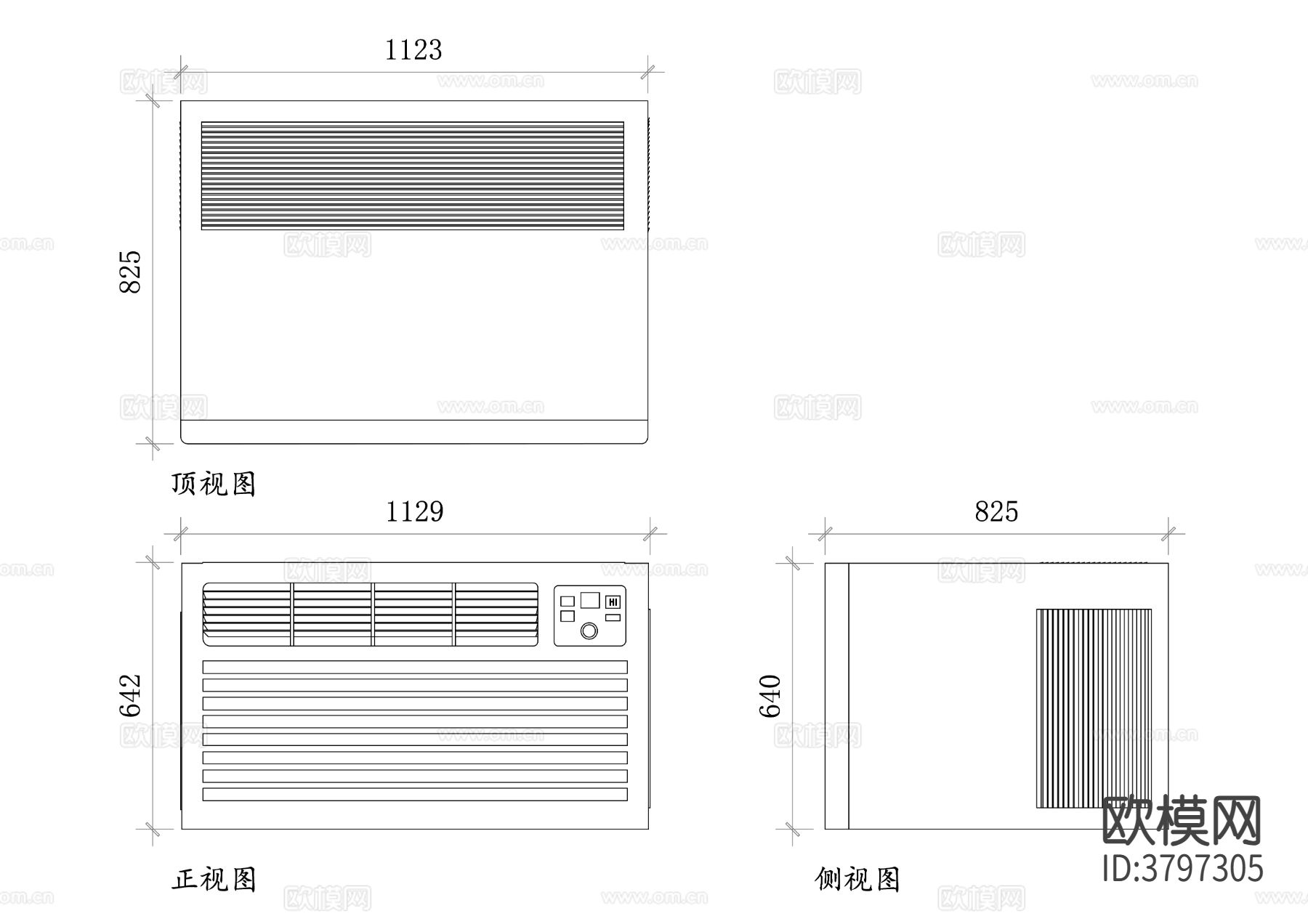 窗式空调cad图库