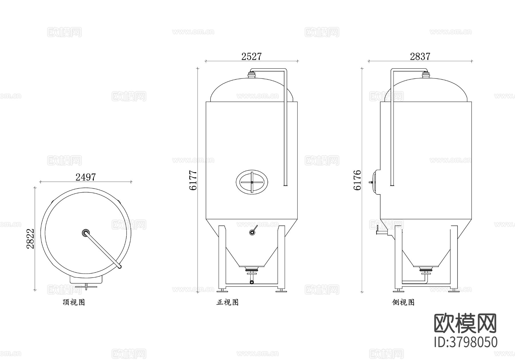 发酵罐cad图库