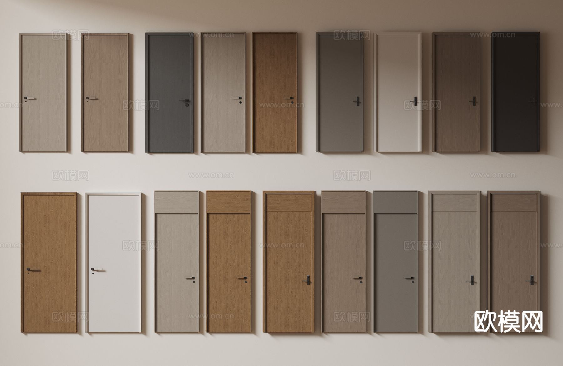 现代单开门 房间门 卧室门 平板门3d模型下载