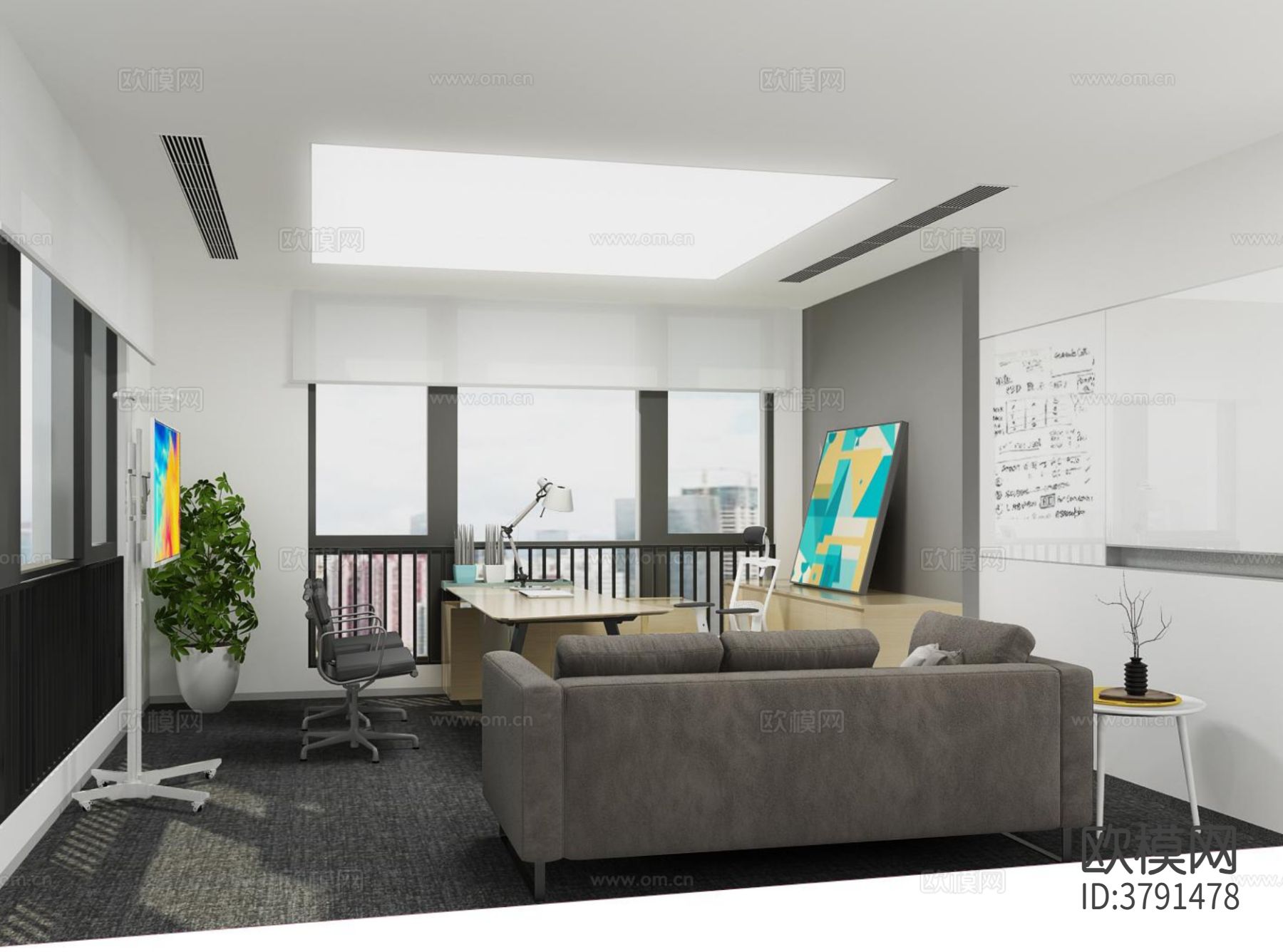 深圳研发办公室CAD施工图下载（渲染图2）