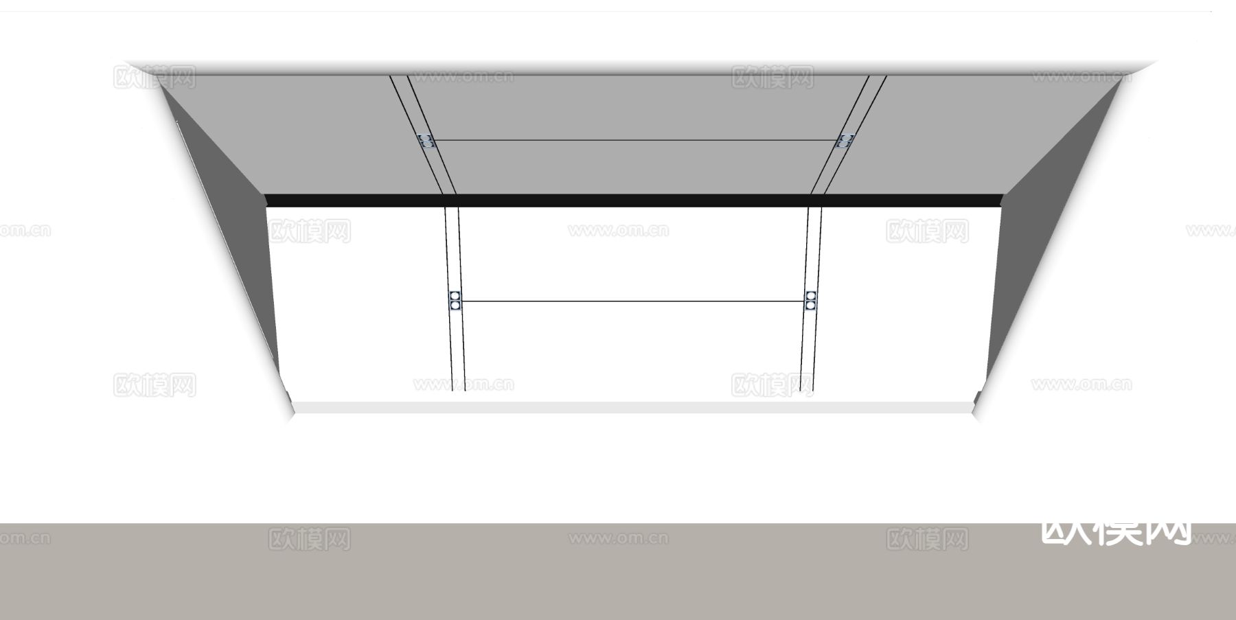 现代天花吊顶su模型