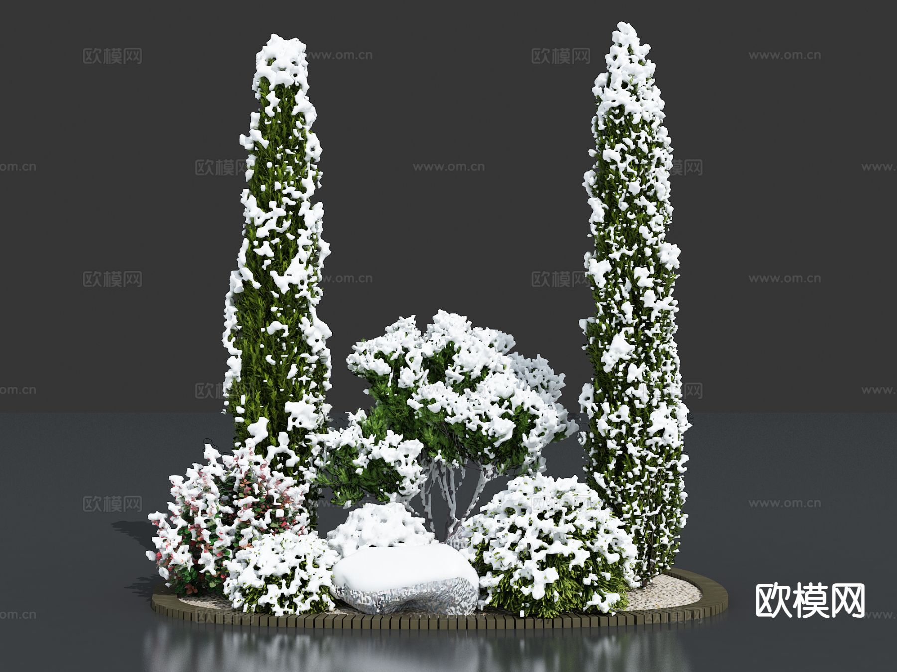 冬季树 雪景树3d模型