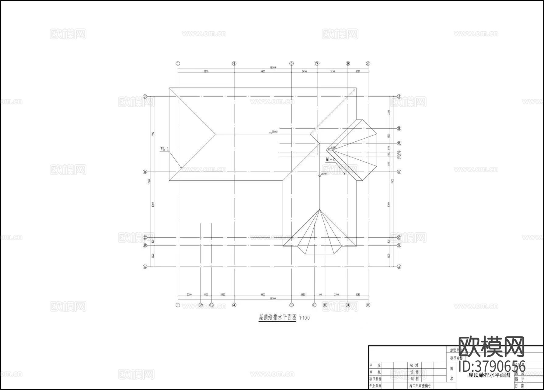 别墅给排水设计CAD施工图下载（渲染图2）