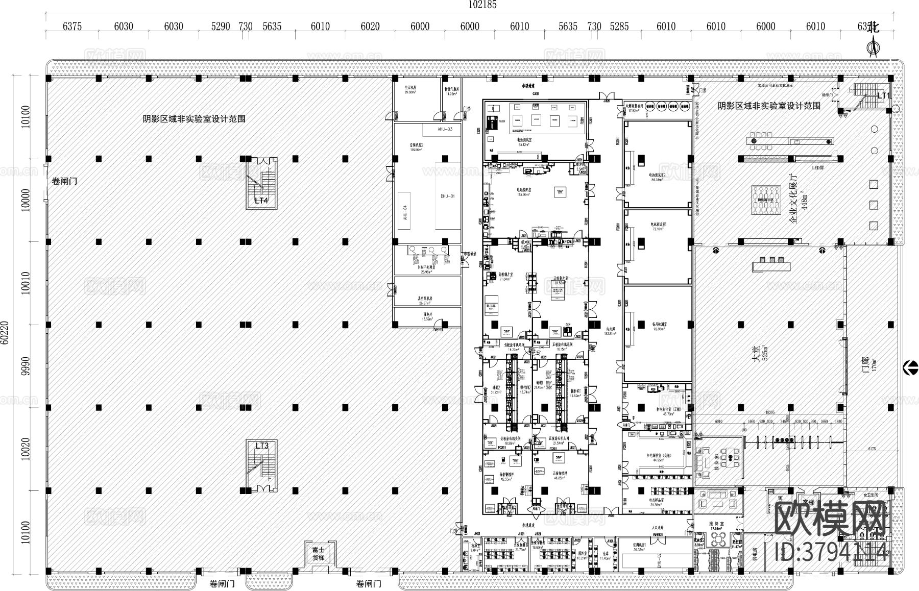 制药生产车间实验室CAD施工图