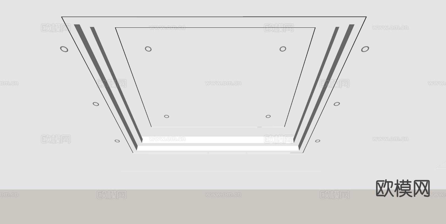 现代天花吊顶su模型