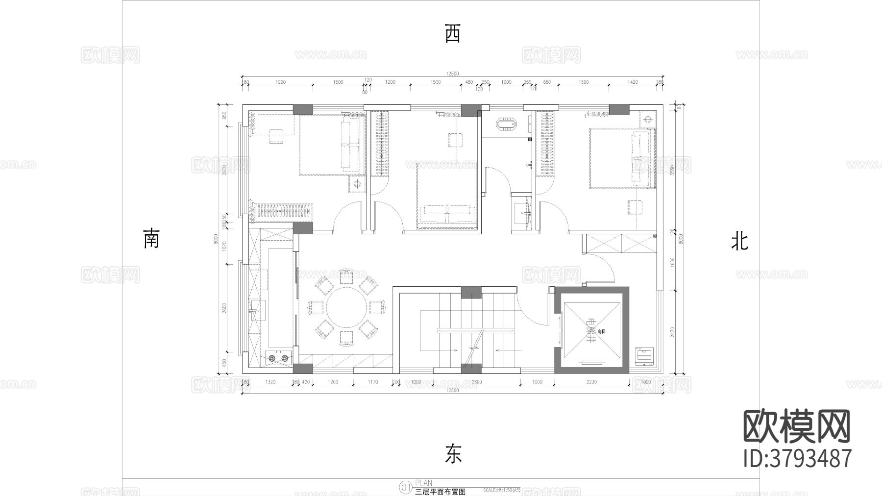 六层别墅CAD施工图