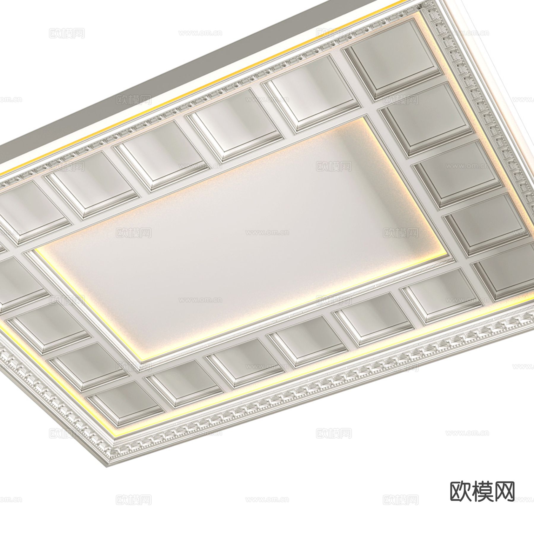 欧式吊顶 方形吊顶 天花su模型