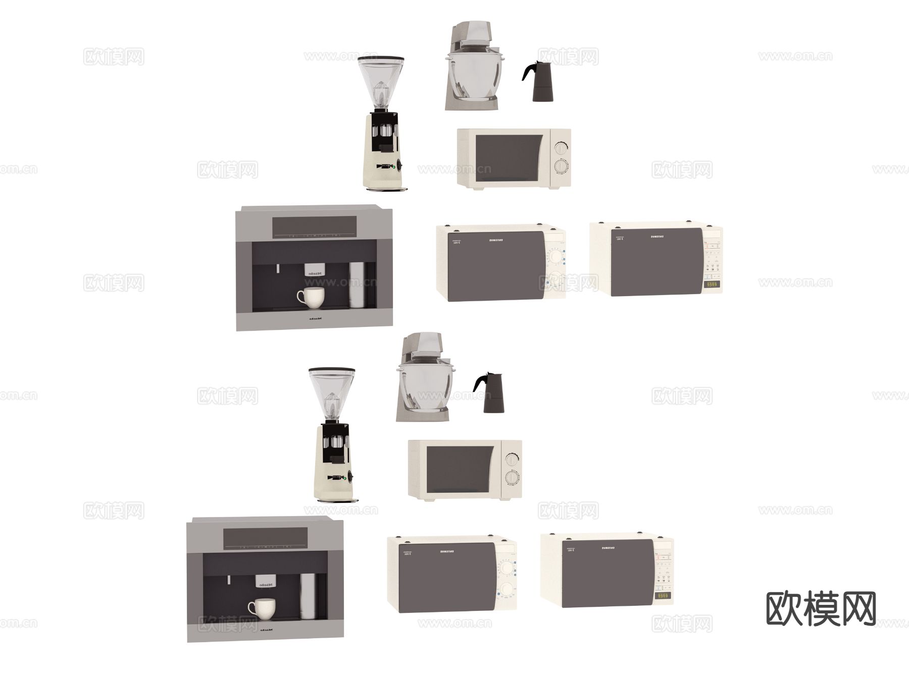 家电 厨房器具 微波炉 咖啡机3d模型