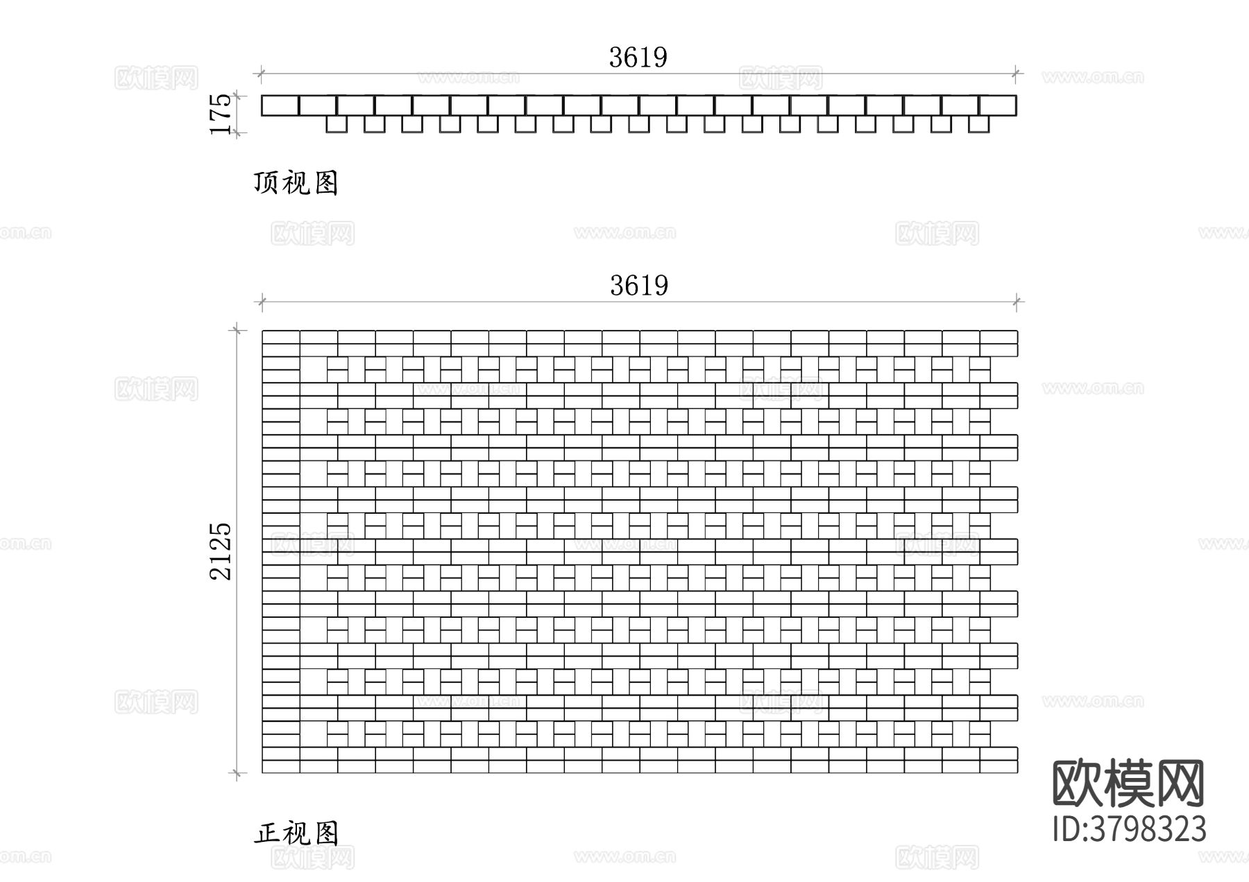 格子砖墙平面图 砖墙结构图