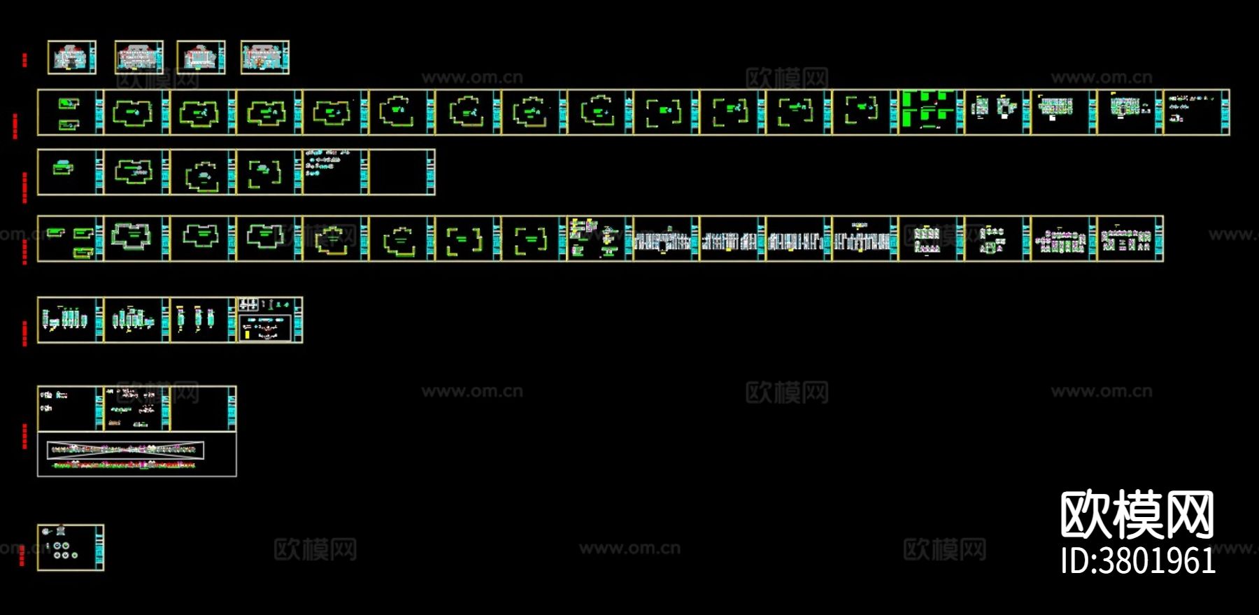 欧式别墅外墙 石材干挂图CAD立面图