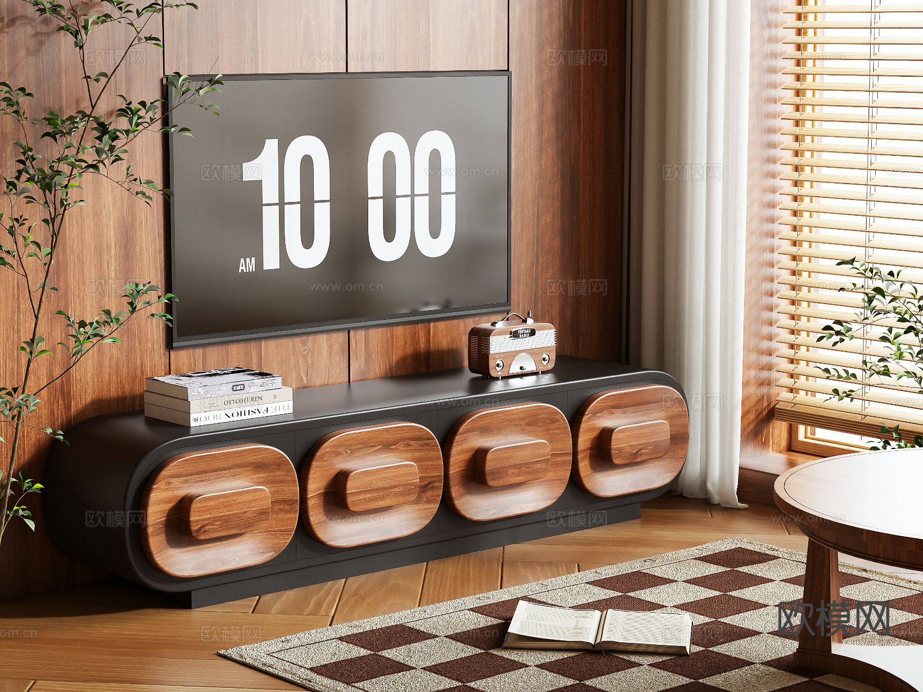 中古风电视柜3d模型下载