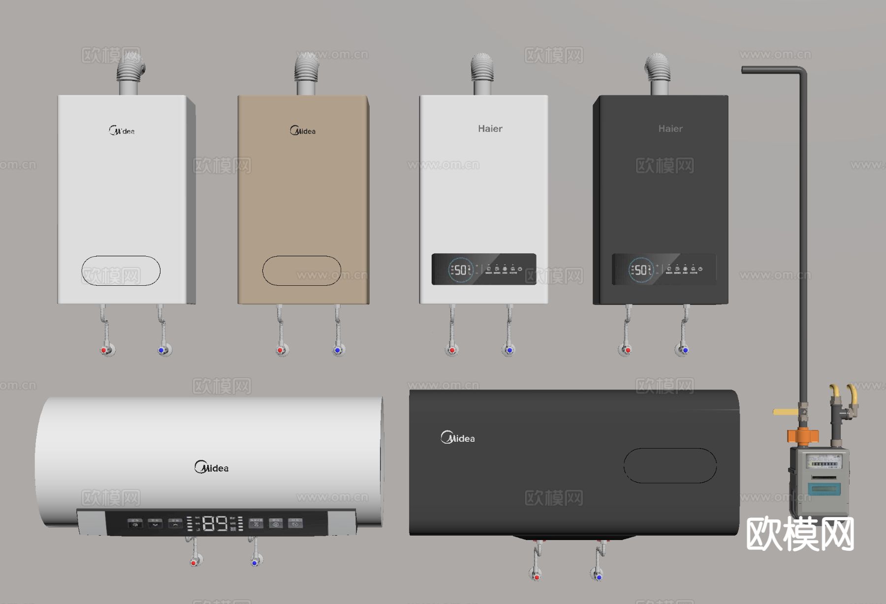 变频热水器 燃气热水器su模型