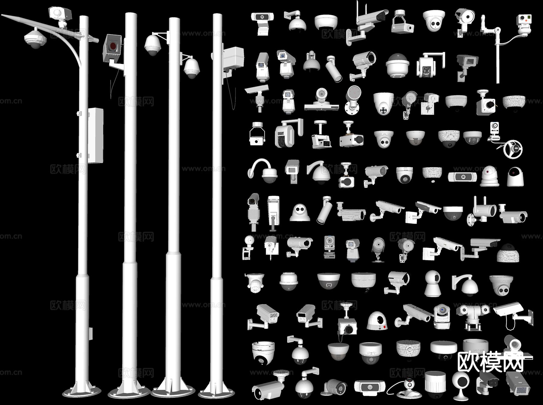 监控摄像头 电子眼传感器su模型下载（渲染图1）