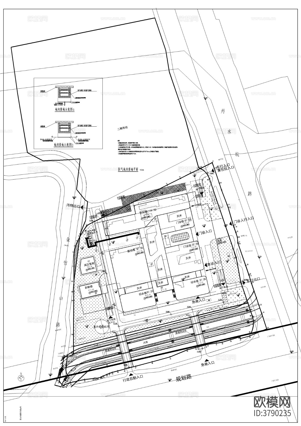 某医院迁建防雷电气CAD施工图