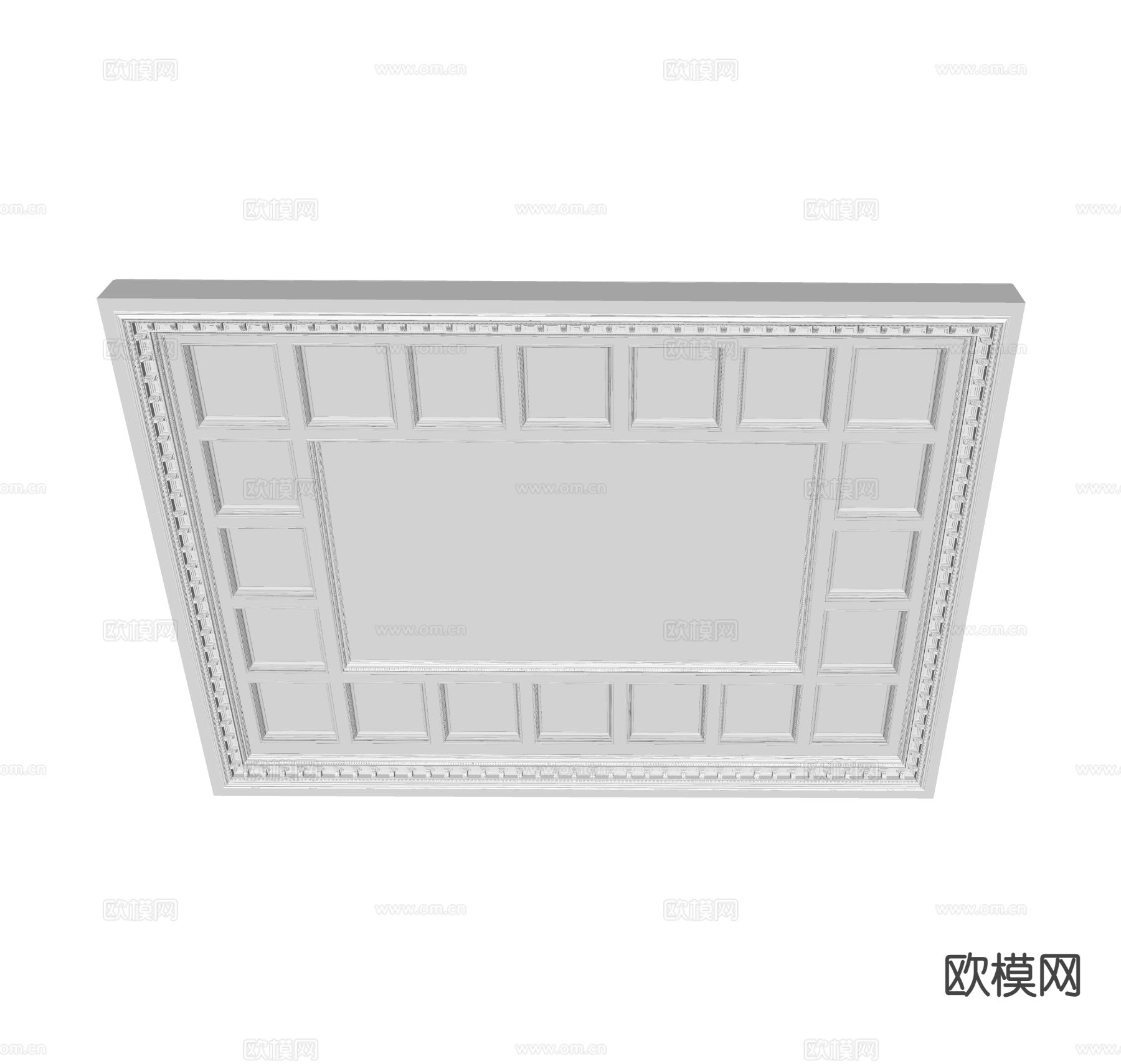 欧式吊顶 方形吊顶 天花su模型