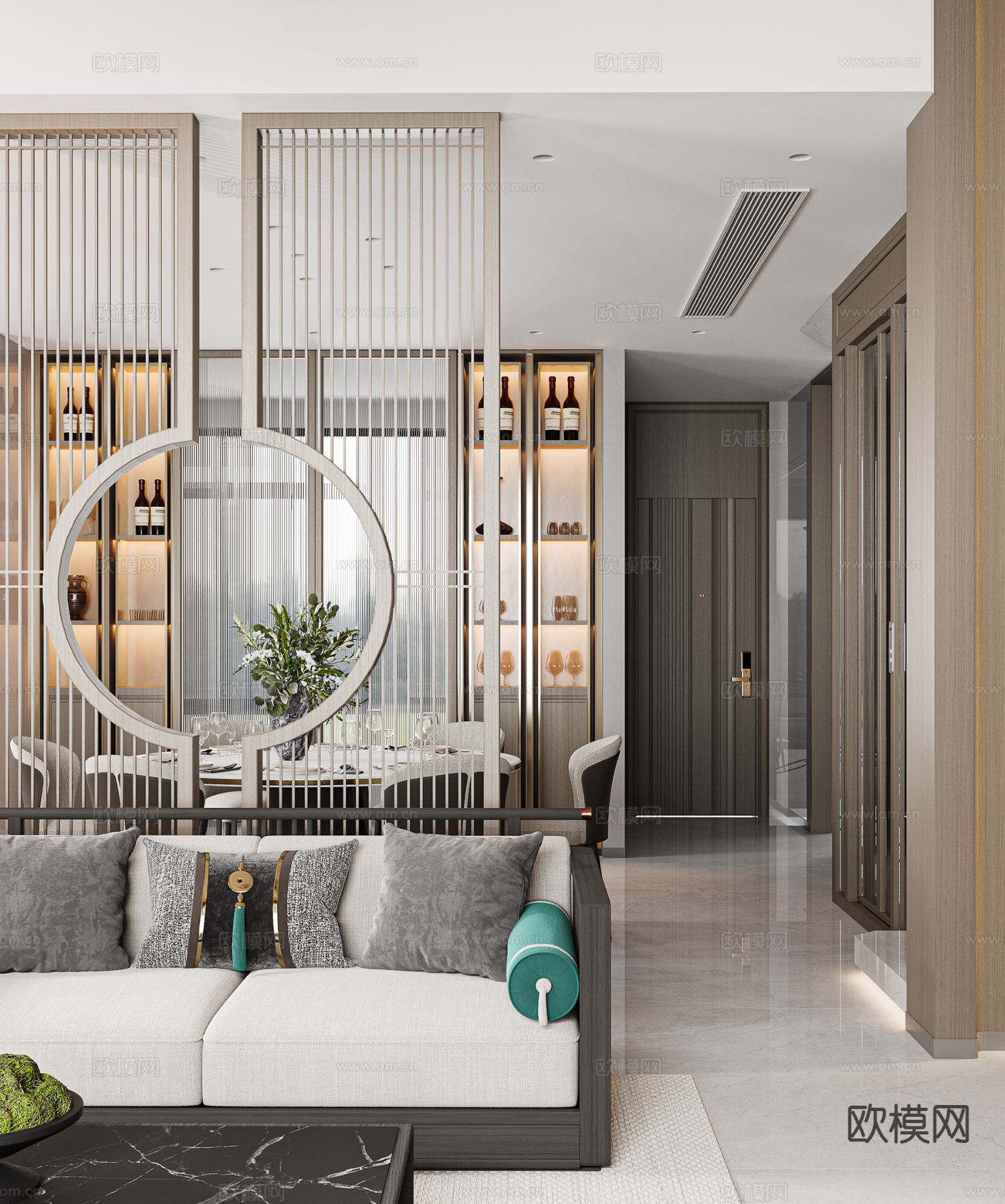 新中式沙发3d模型下载