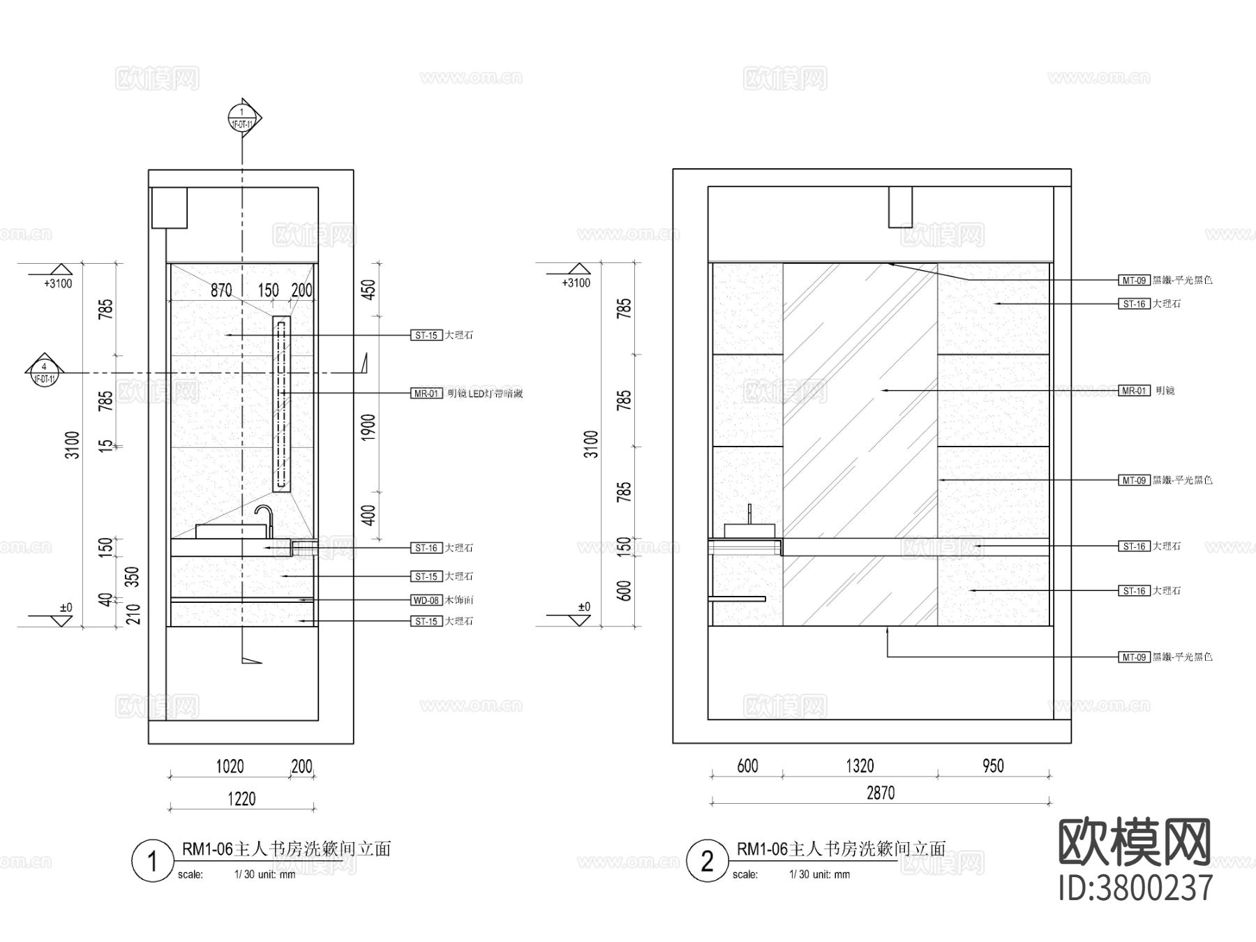 砌筑石材手台 施工节点大样详图