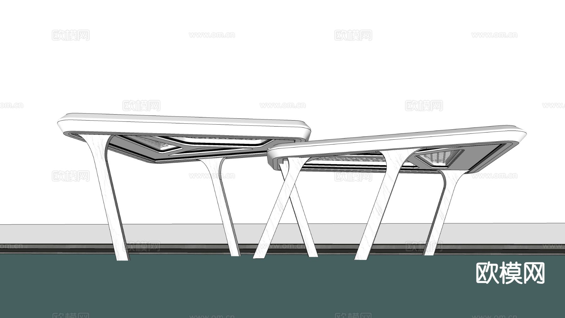 现代景观廊架 景观亭 异形廊架su模型