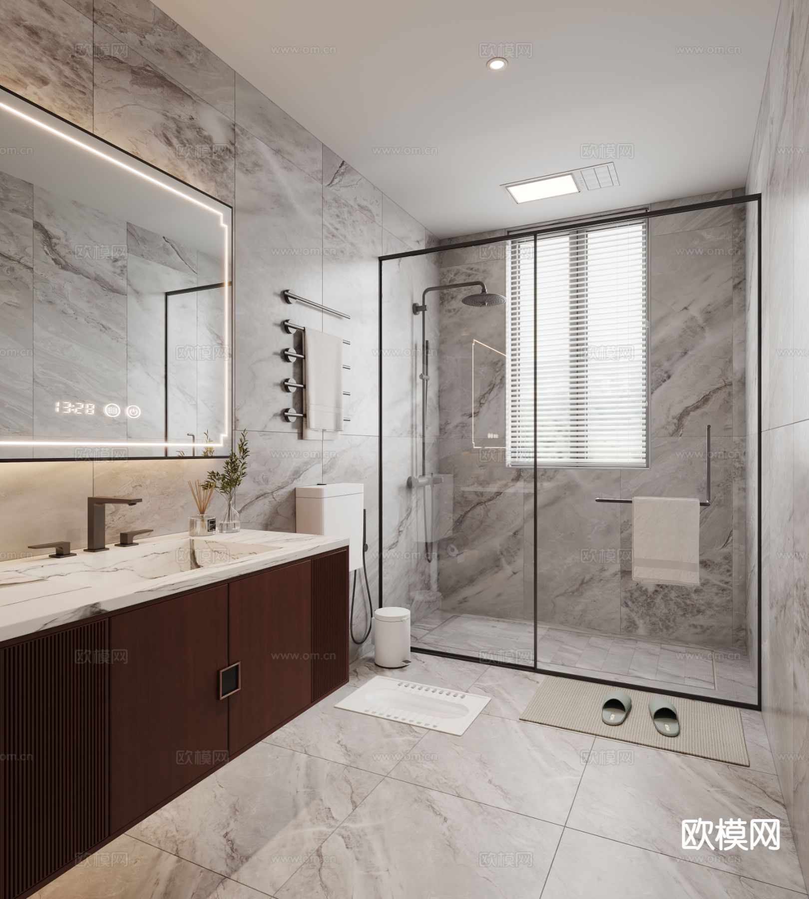 新中式卫生间 浴室su模型下载（渲染图2）