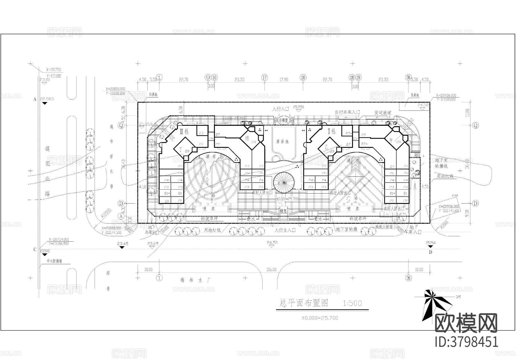 逸丽华庭建筑CAD施工图下载