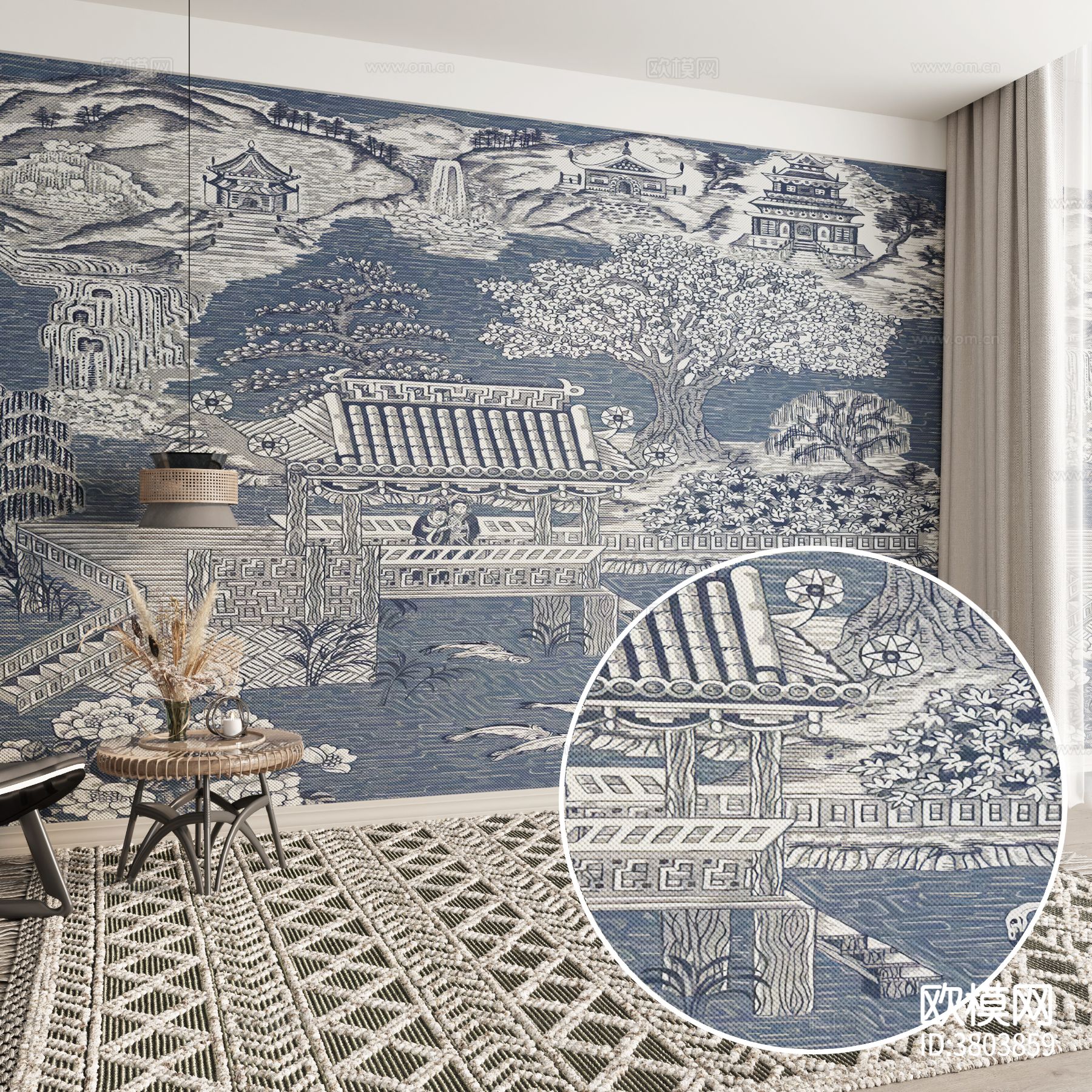 新中式墙布材质下载