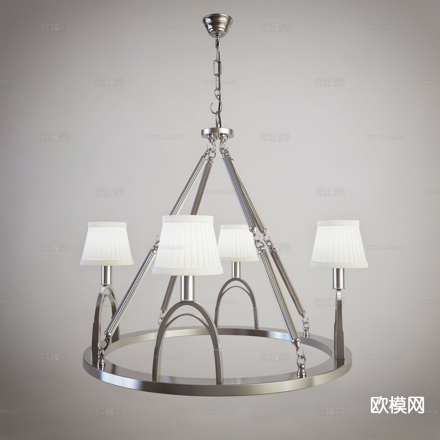 简欧圆环吊灯3d模型下载