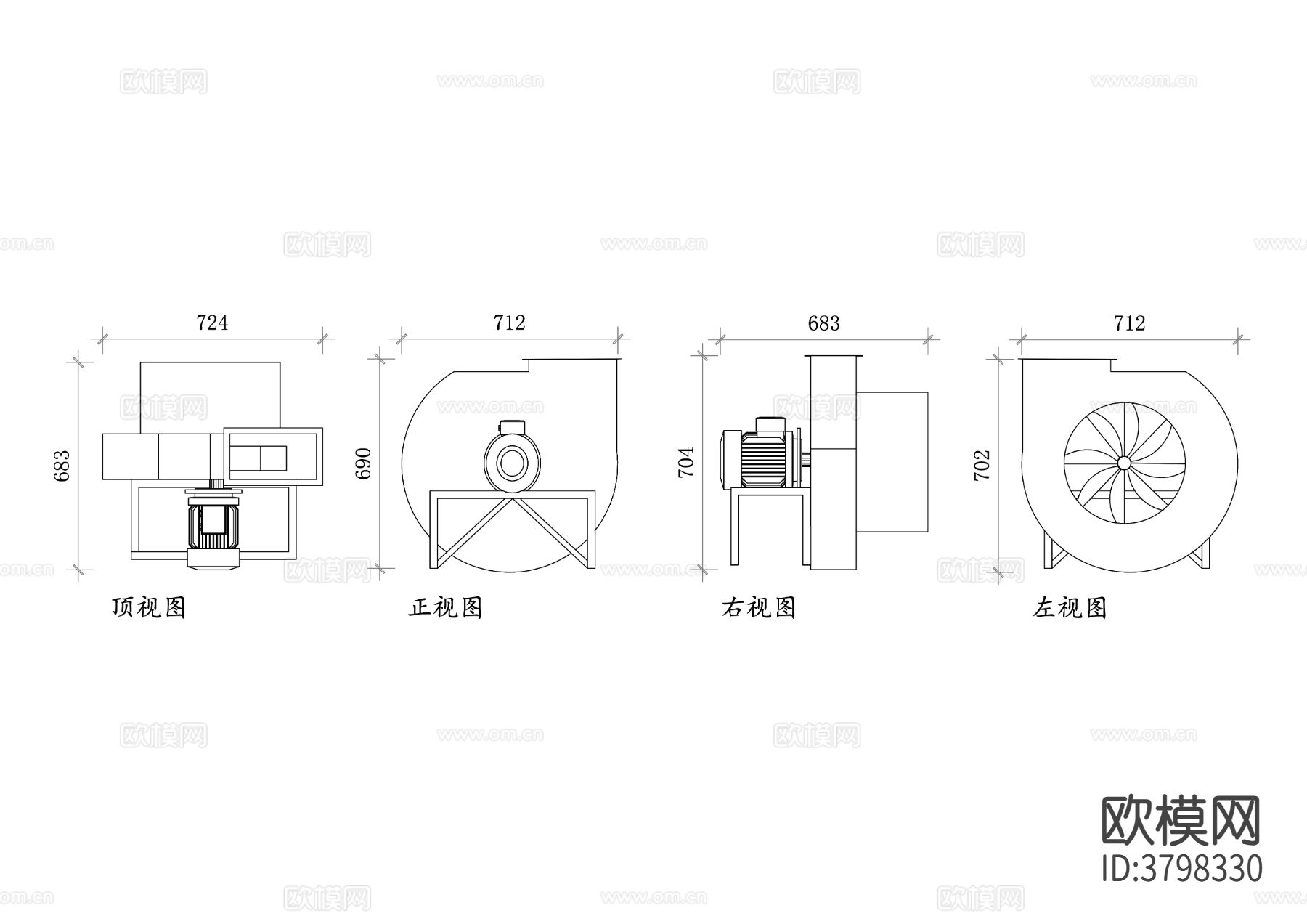 工业风机平面图 结构图