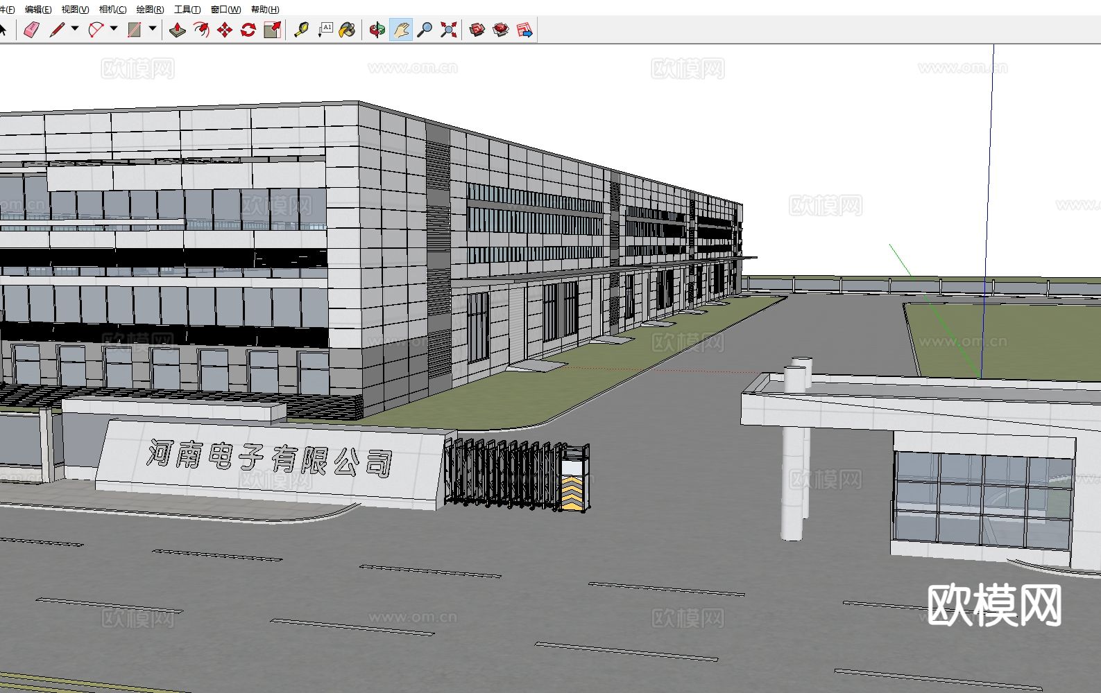 办公楼外观su模型