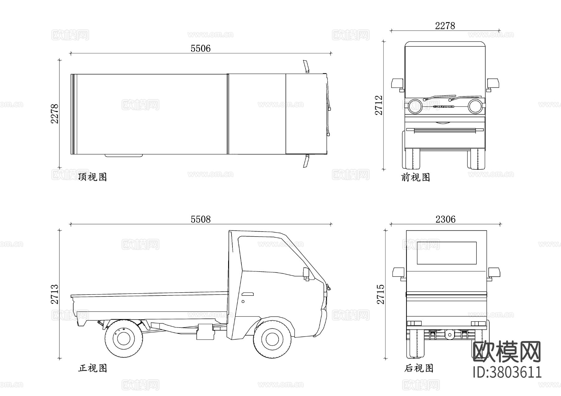 微型卡车平面图 微型卡车结构图 微型卡车布局图 微型卡车设计cad大样图