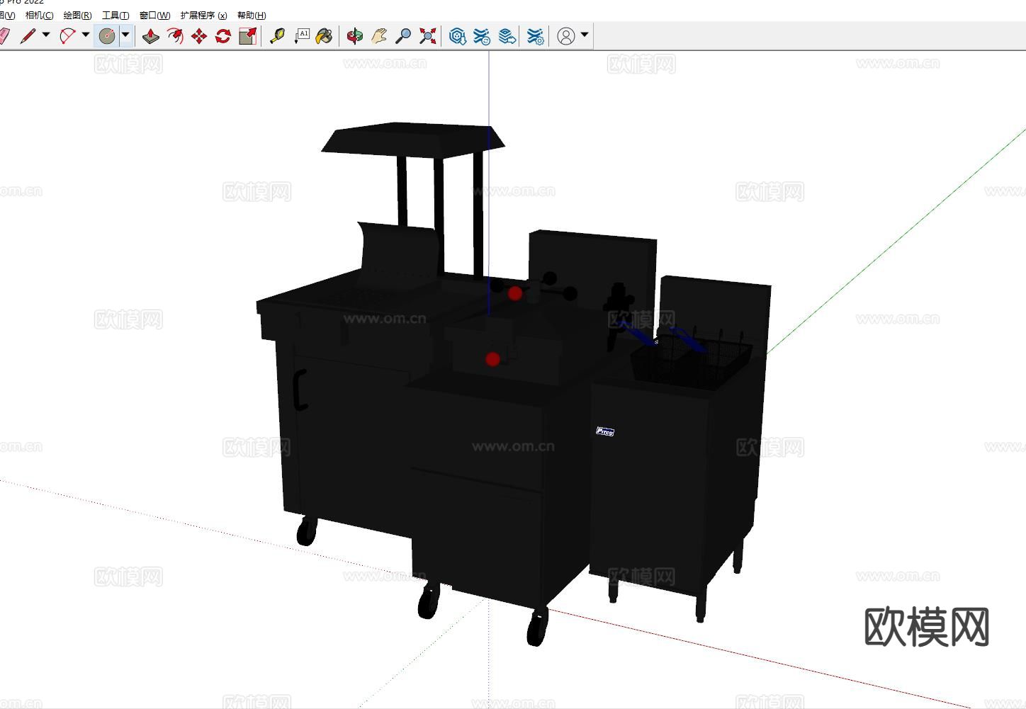油炸设备 油炸机su模型