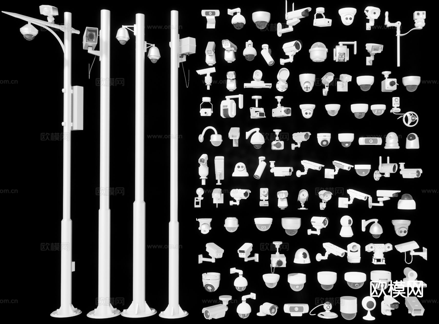 监控摄像头 电子眼传感器su模型下载（渲染图2）