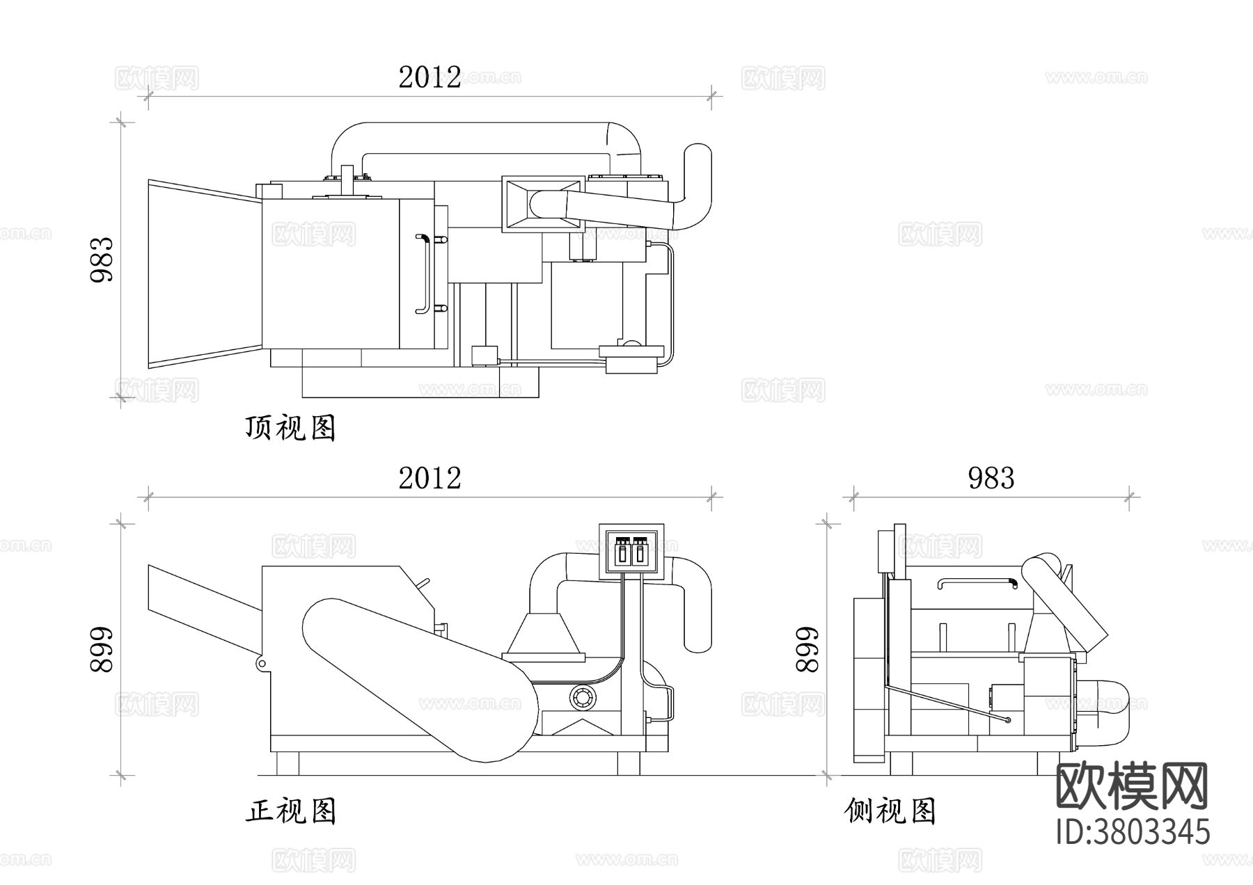 碎纸机平面图 碎纸机结构图 碎纸机布局图 碎纸机设计图cad大样图