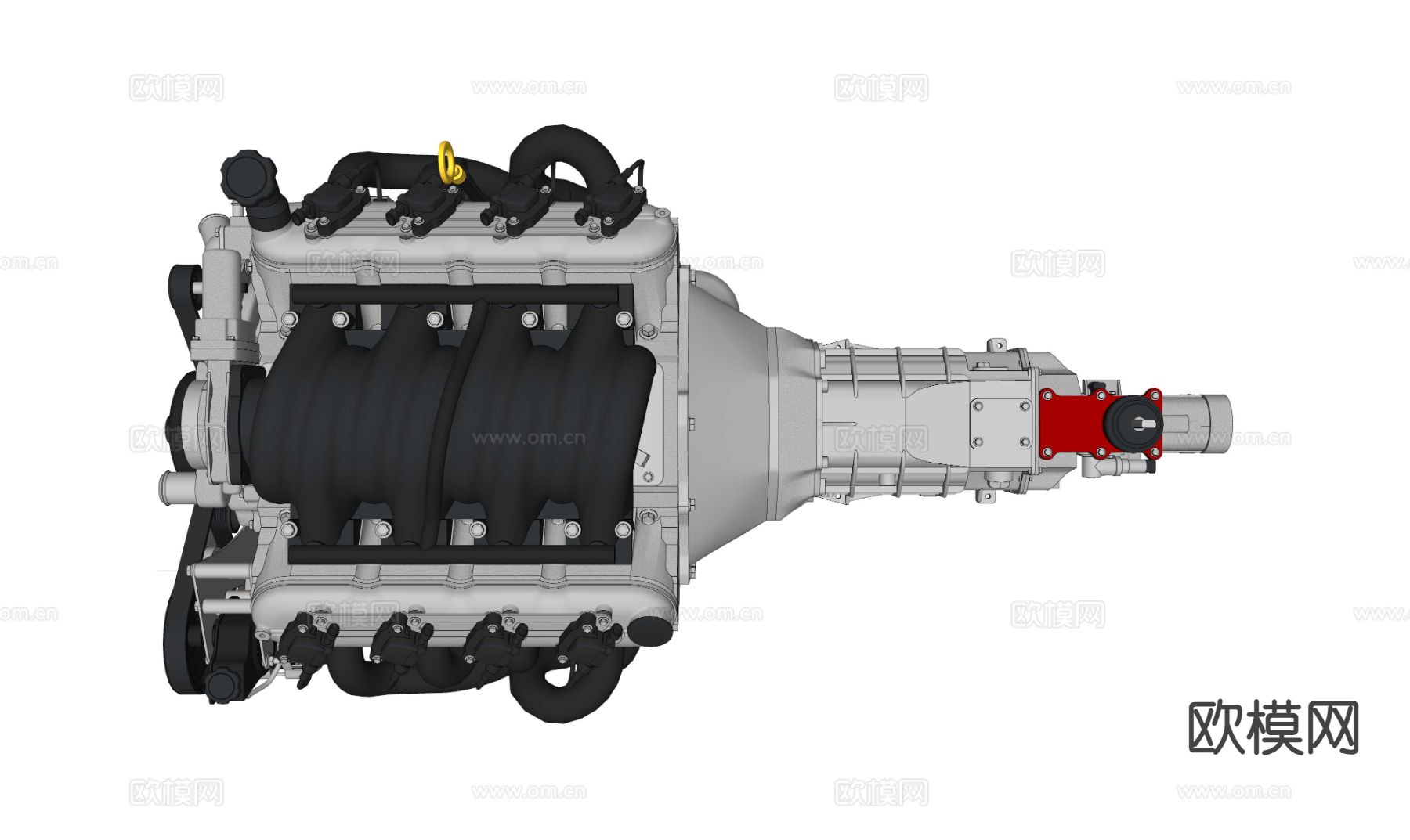 发动机总成 发动机变速箱u模型