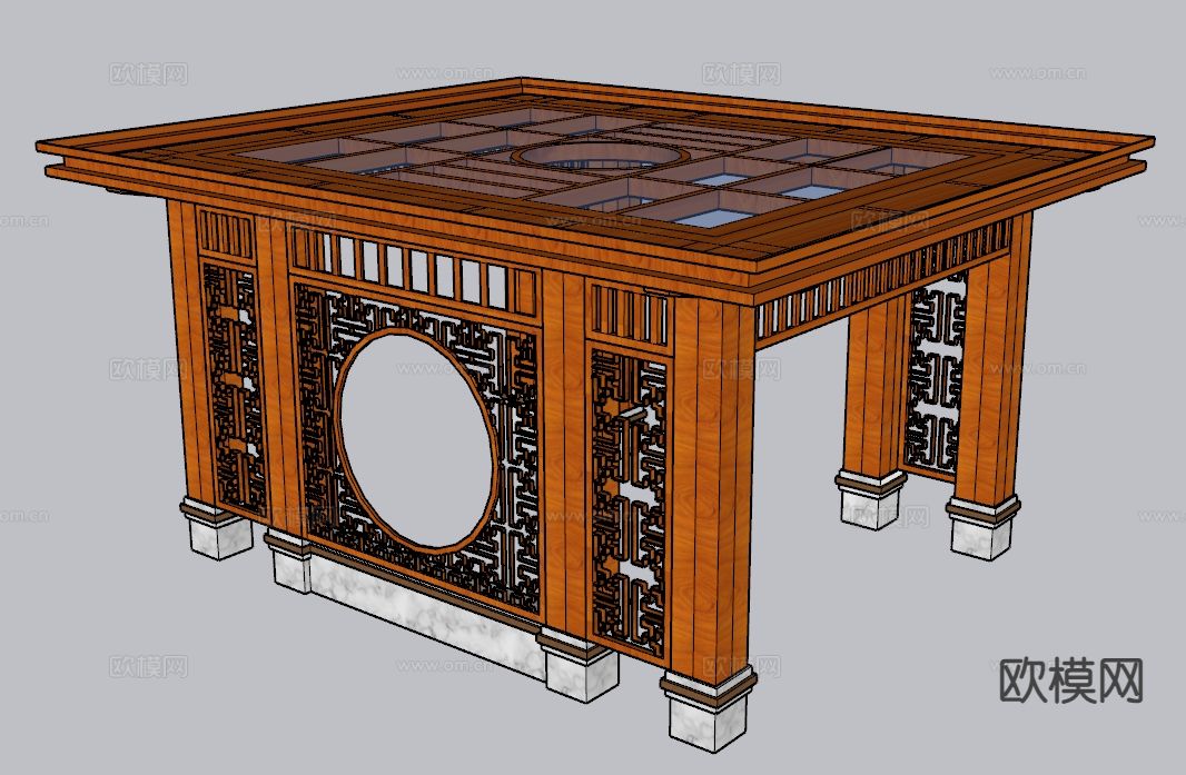 新中式亭子 凉亭  阳光房su模型