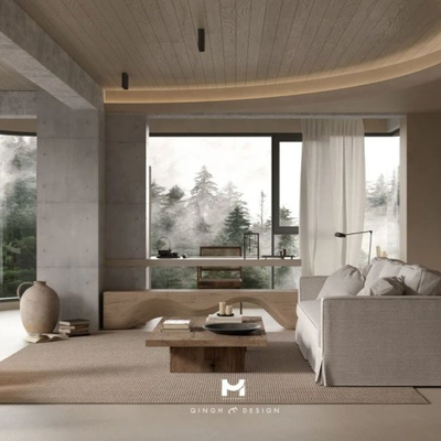 青禾室内设计| 润江壹号 侘寂风客餐厅