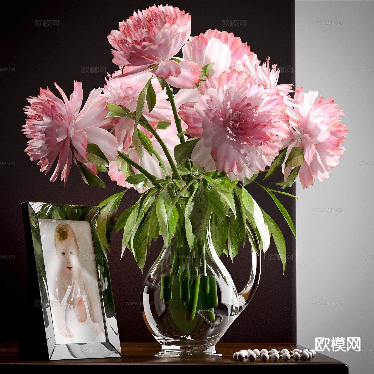 花瓶 花艺摆件 鲜花摆件3d模型