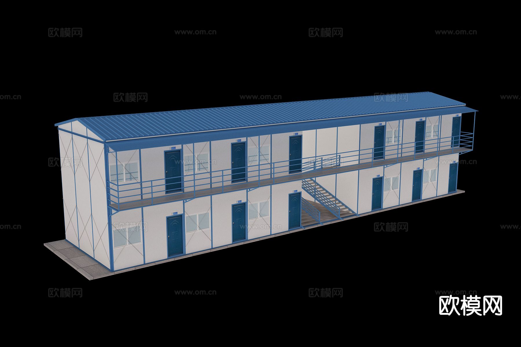 现代活动板房  简易房 工地宿舍3d模型