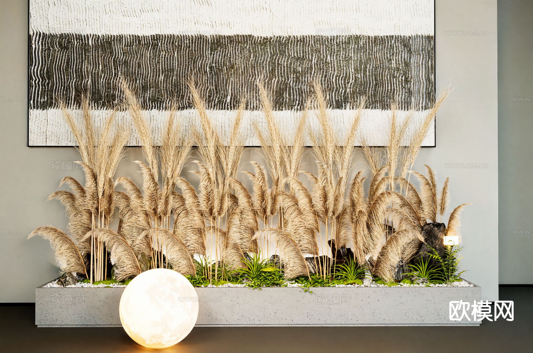 芦苇造景 植物堆su模型下载（渲染图2）