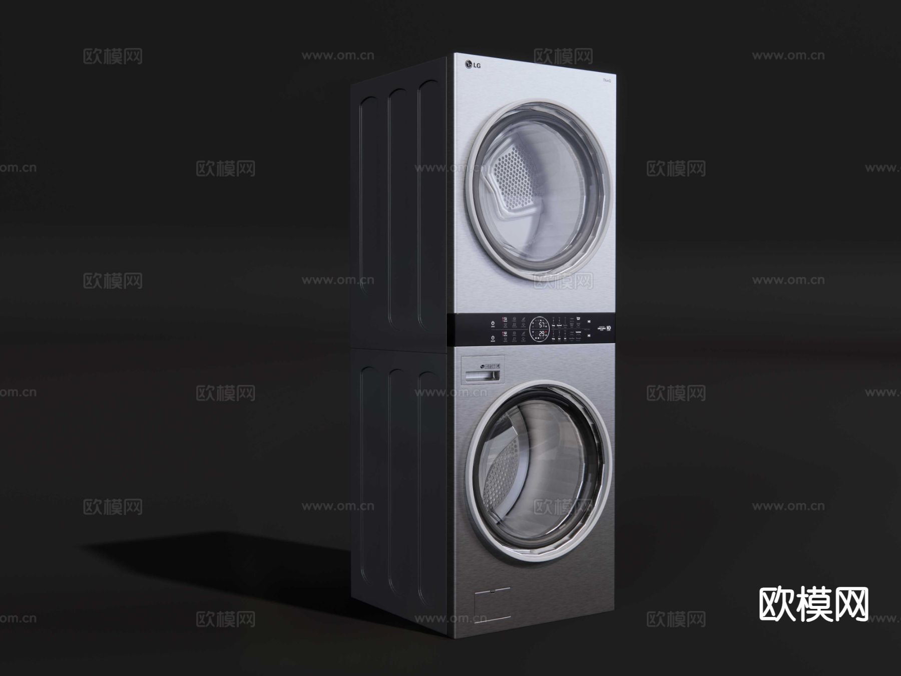 滚筒洗衣机 烘干机su模型下载（渲染图4）