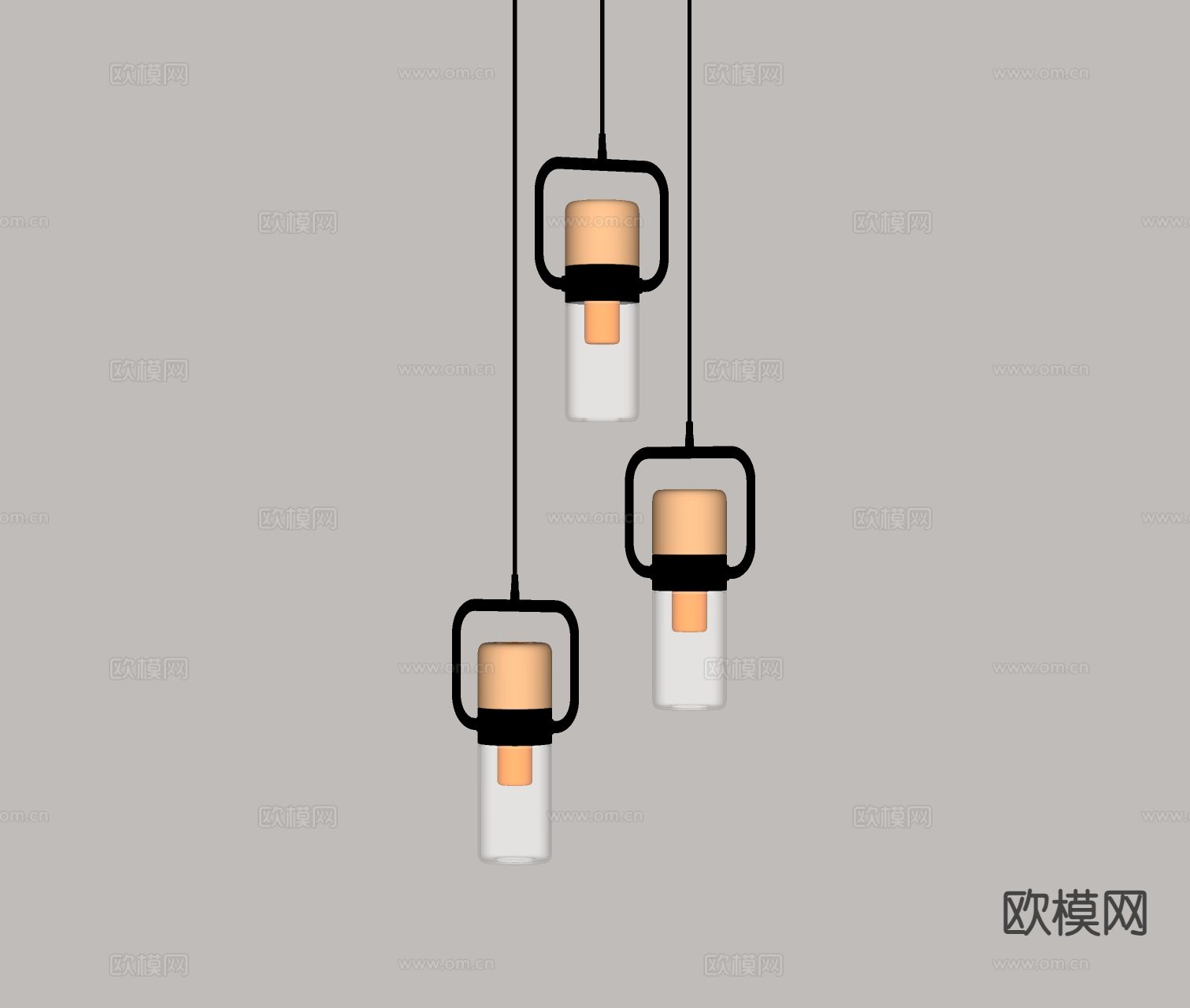 现代吊灯 玻璃吊灯 床头吊灯su模型