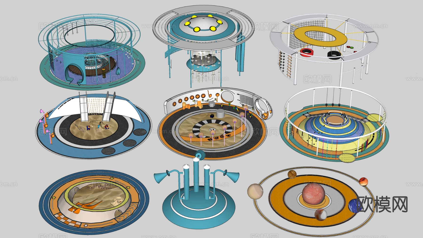 儿童游乐设施 儿童器材su模型