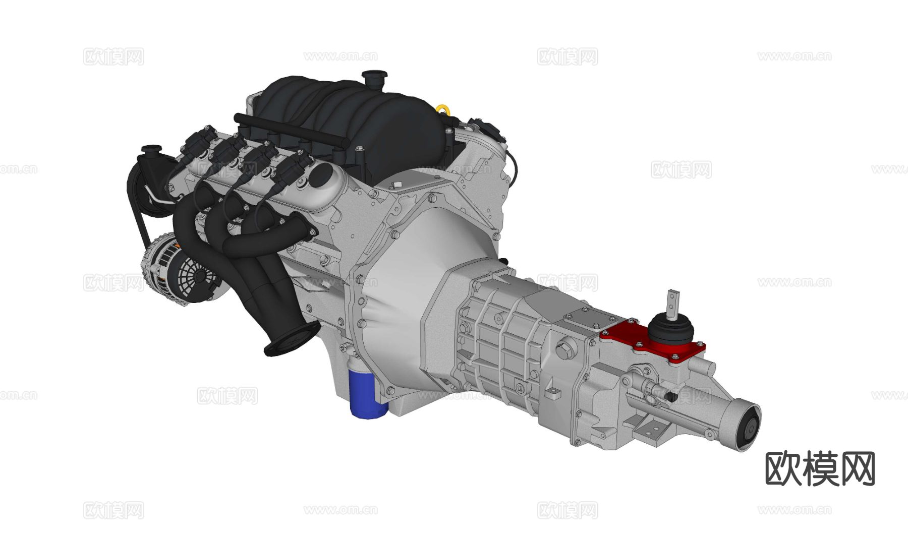 发动机总成 发动机变速箱u模型