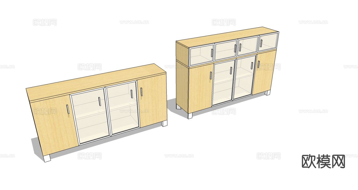 现代斗柜 边柜su模型