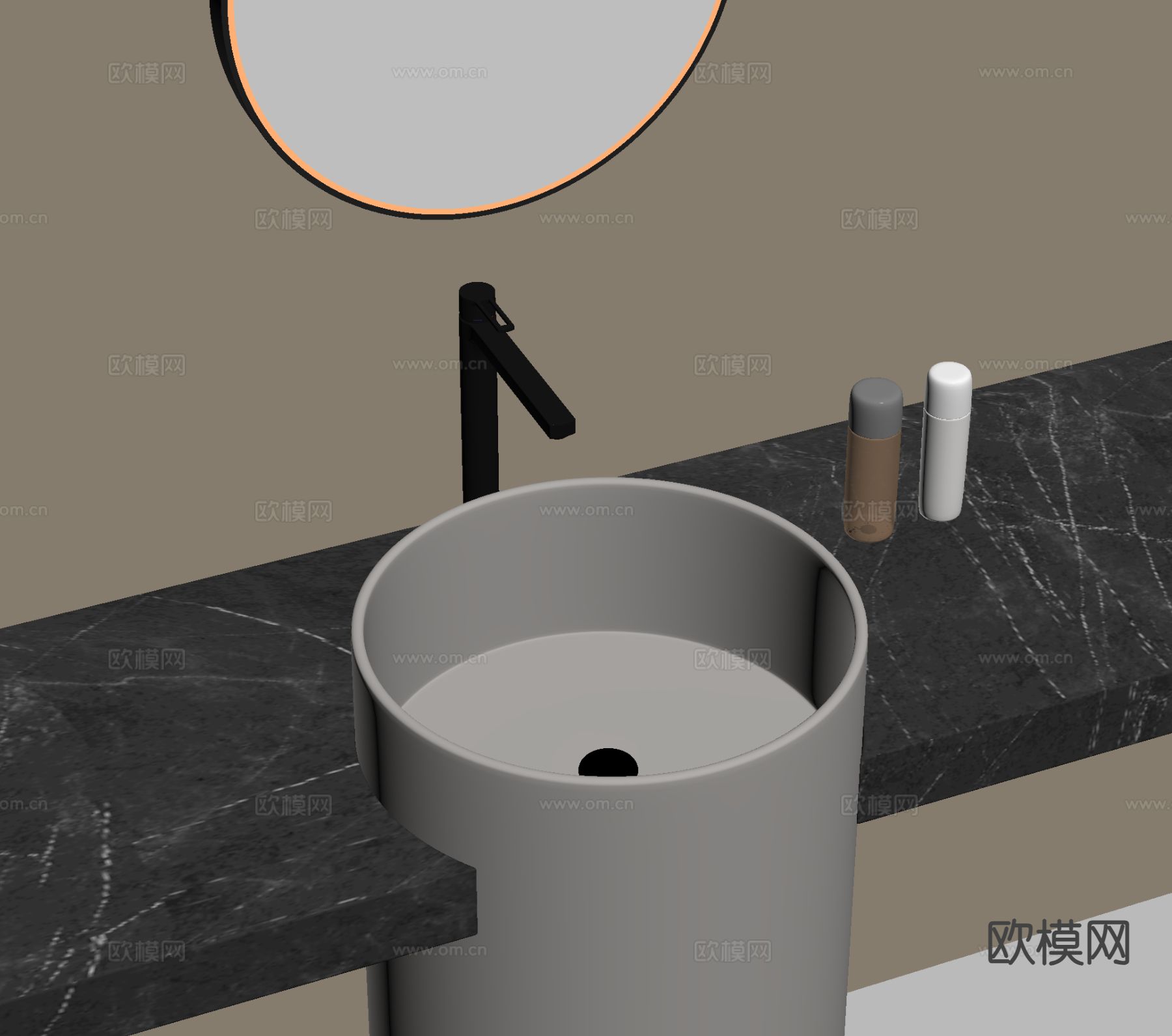 浴室柜 洗手台 洗漱台su模型下载（渲染图1）
